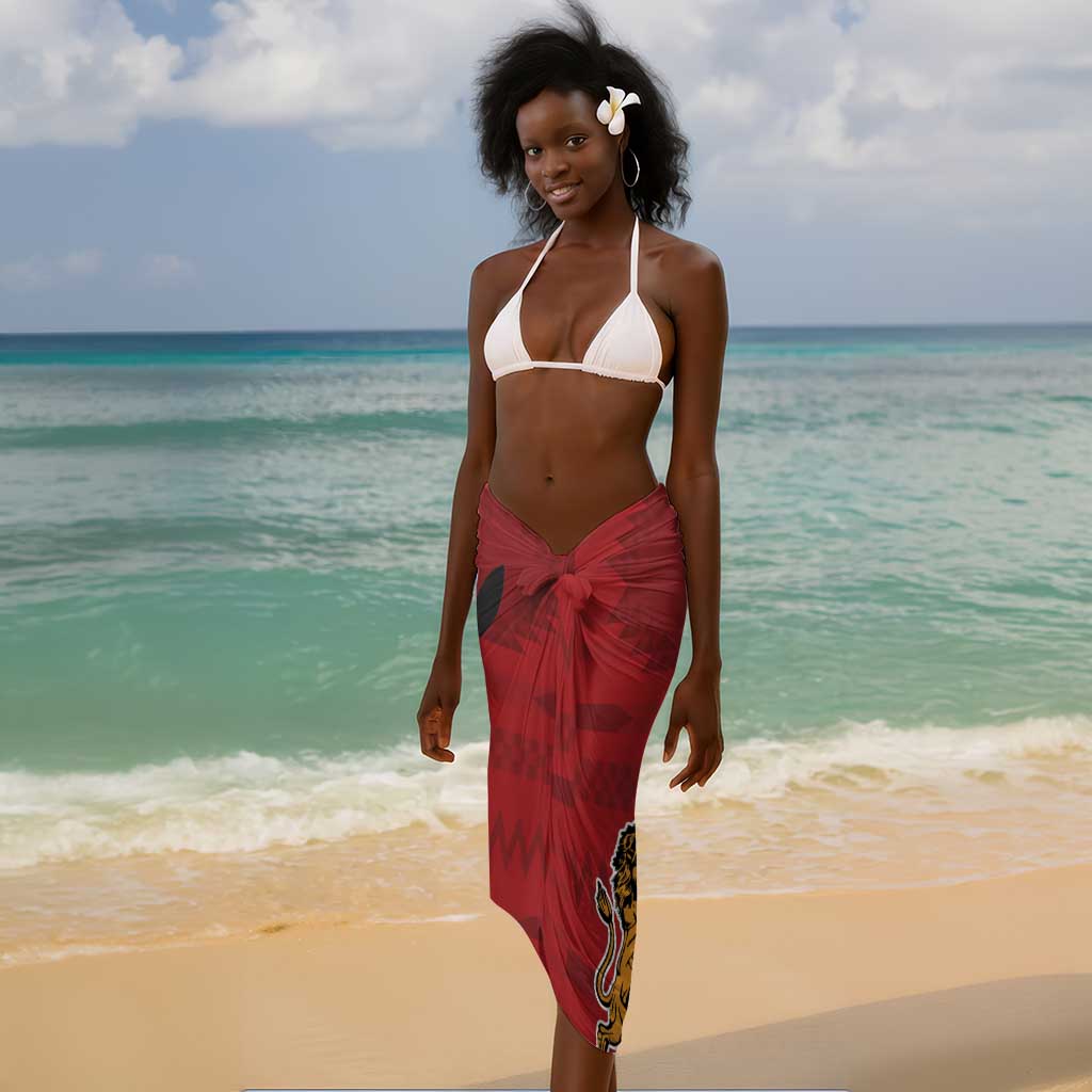 Personalized Afro Kenya Coat Of Arms Sarong Ethnic Seamless Pattern LT18