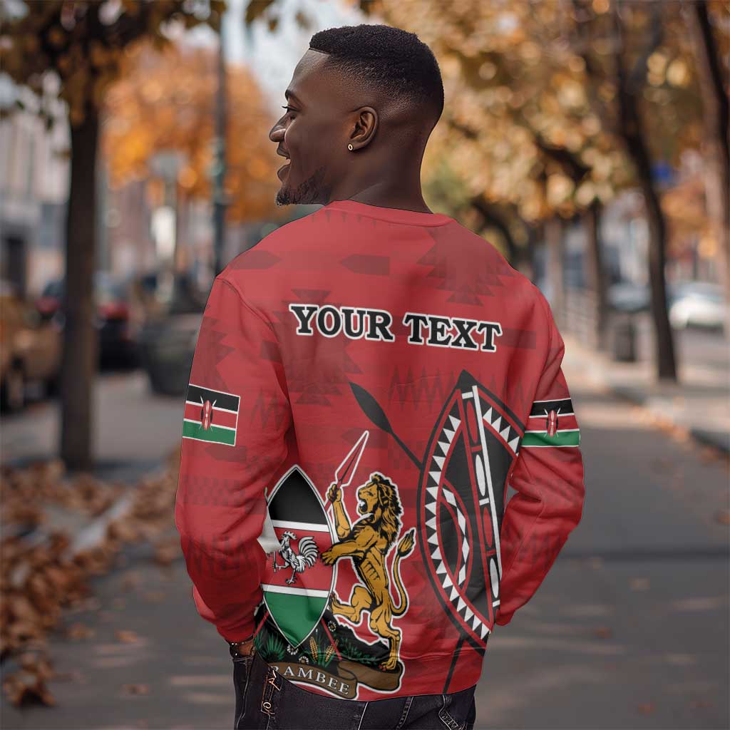 Personalized Afro Kenya Coat Of Arms Sweatshirt Ethnic Seamless Pattern LT18