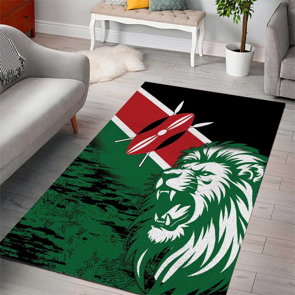 Afro Kenya Lion Head Area Rug Flag Style LT18