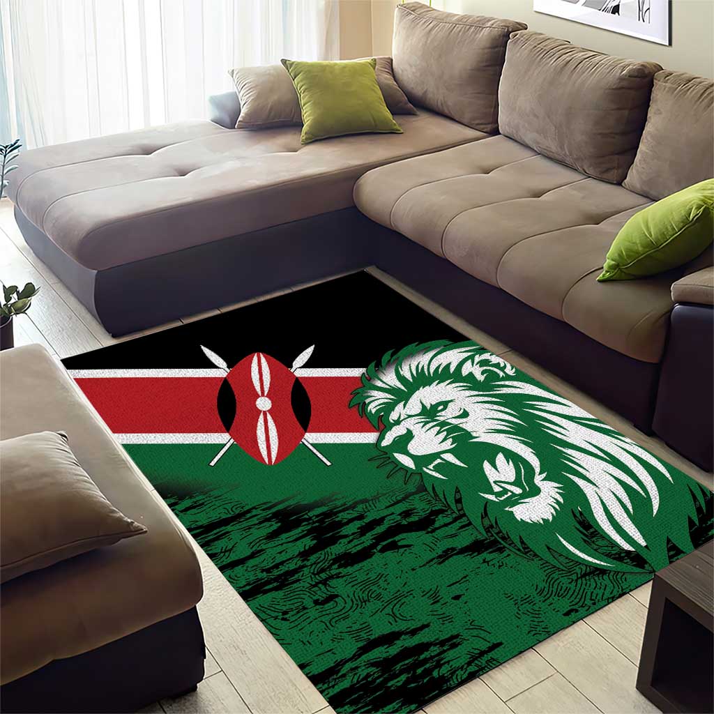 Afro Kenya Lion Head Area Rug Flag Style LT18