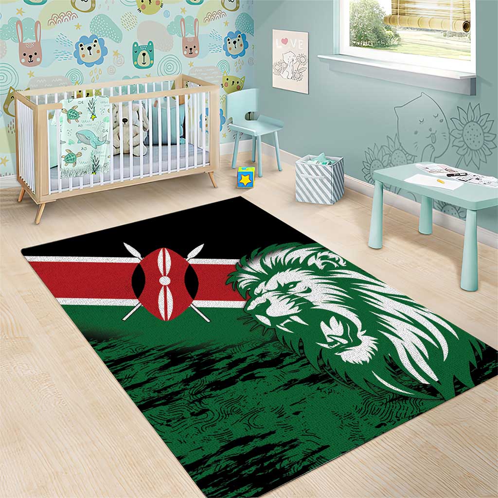 Afro Kenya Lion Head Area Rug Flag Style LT18
