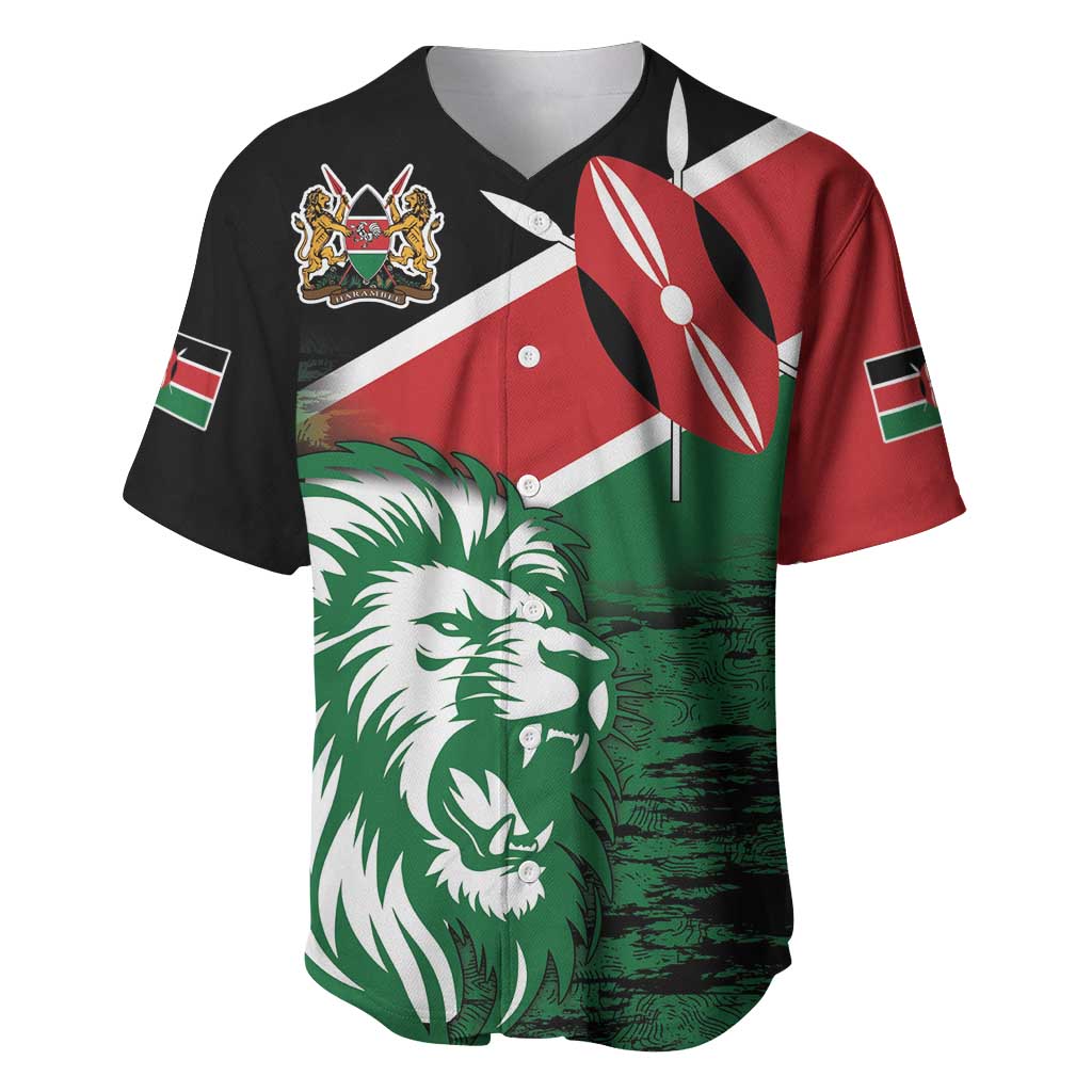 Afro Kenya Lion Head Baseball Jersey Flag Style LT18