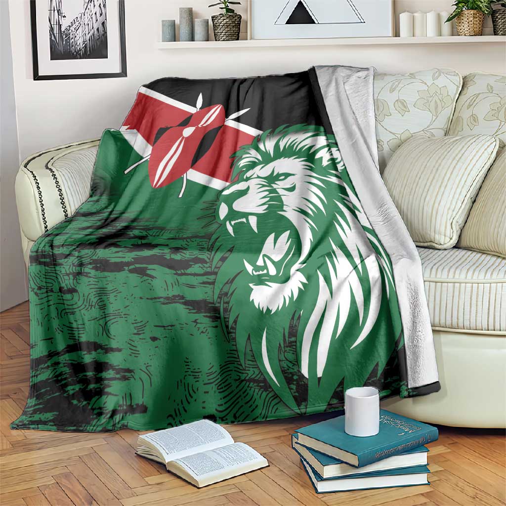 Afro Kenya Lion Head Blanket Flag Style LT18
