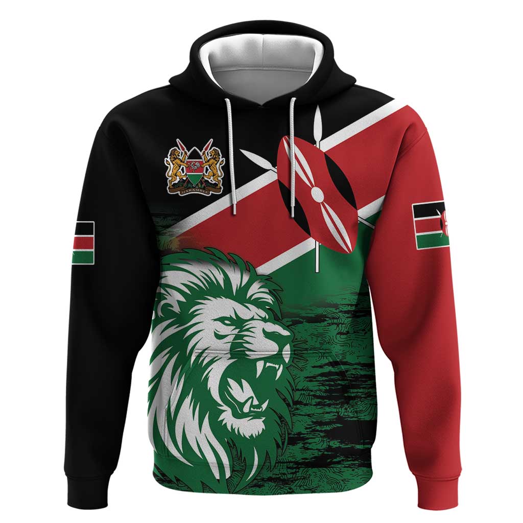 Kenya Lion Head Hoodie Flag Style LT18