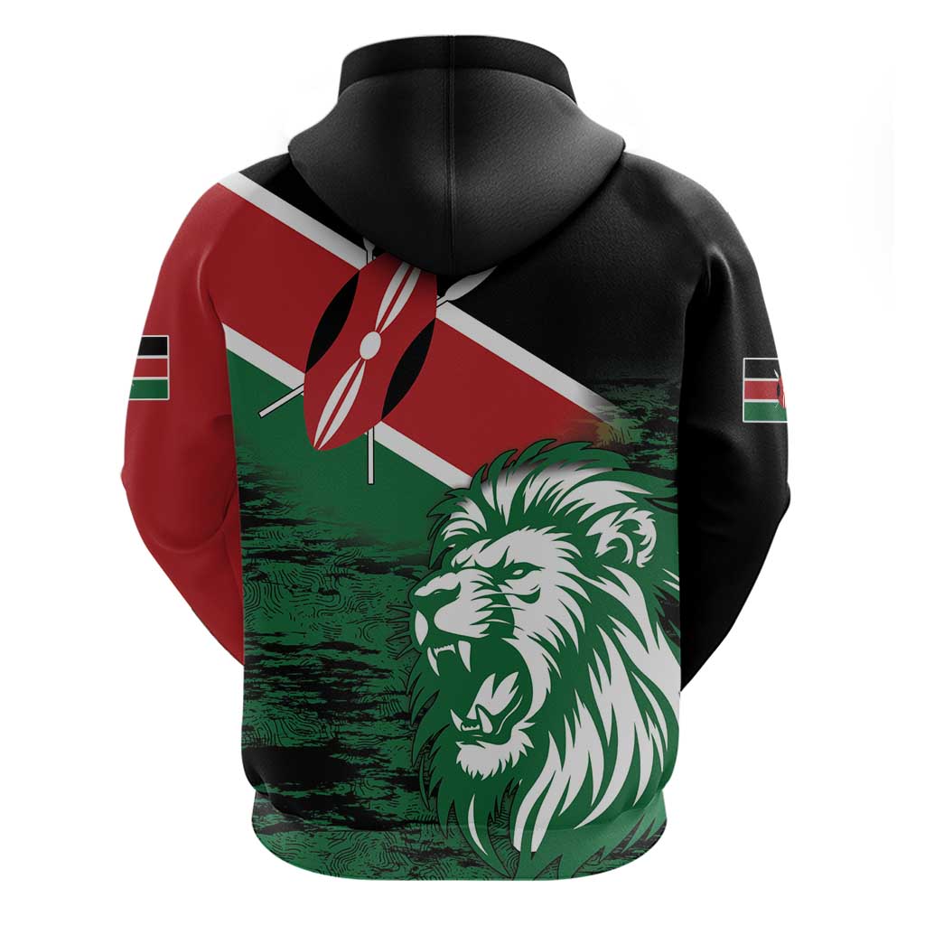 Kenya Lion Head Hoodie Flag Style LT18