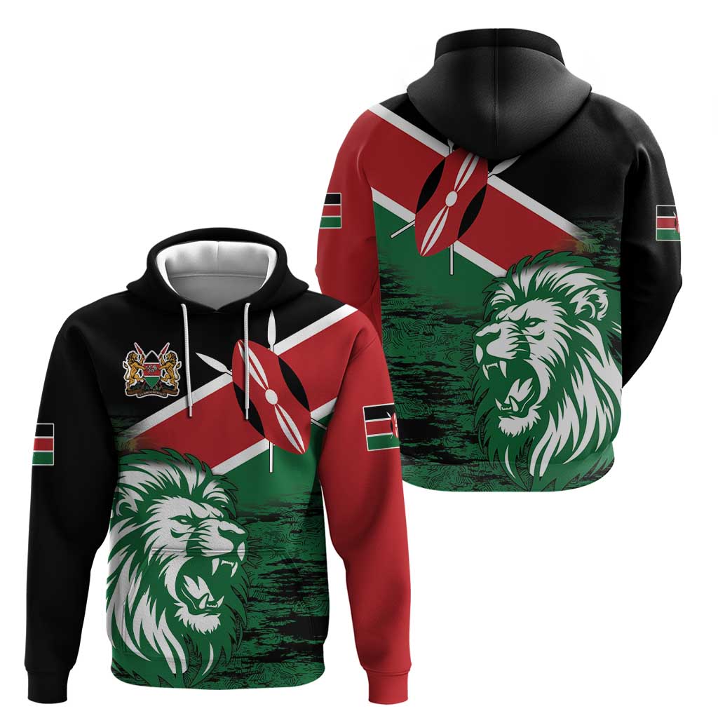 Kenya Lion Head Hoodie Flag Style LT18