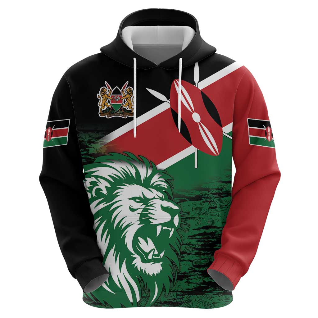 Kenya Lion Head Hoodie Flag Style LT18