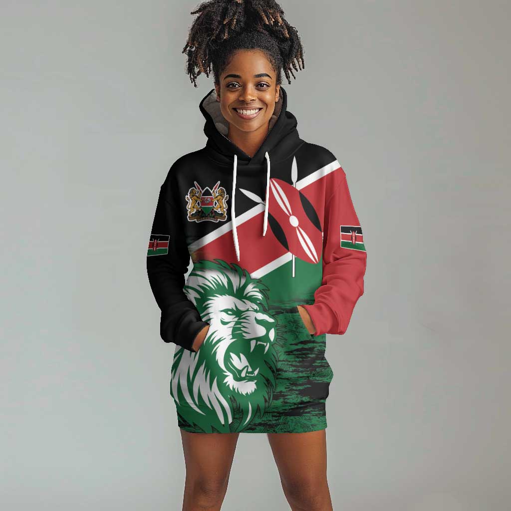 Afro Kenya Lion Head Hoodie Dress Flag Style LT18