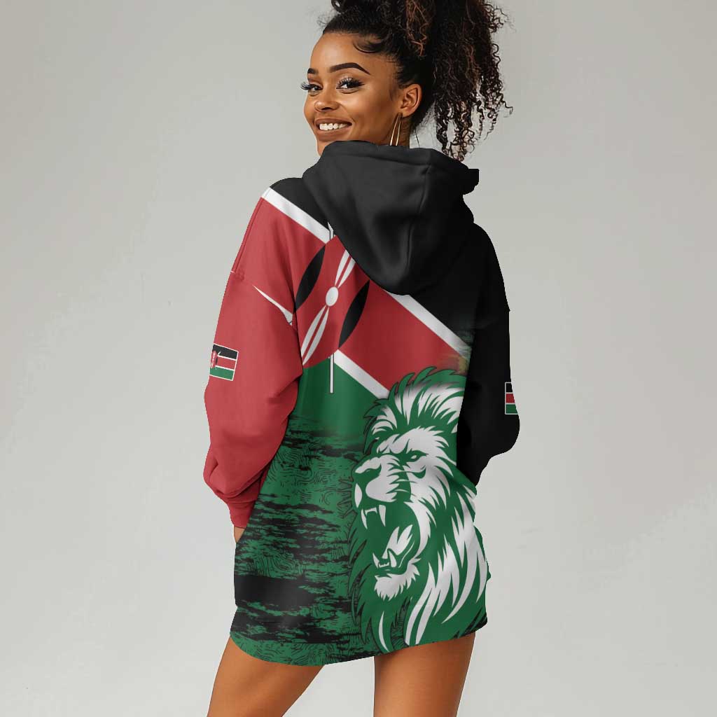 Afro Kenya Lion Head Hoodie Dress Flag Style LT18