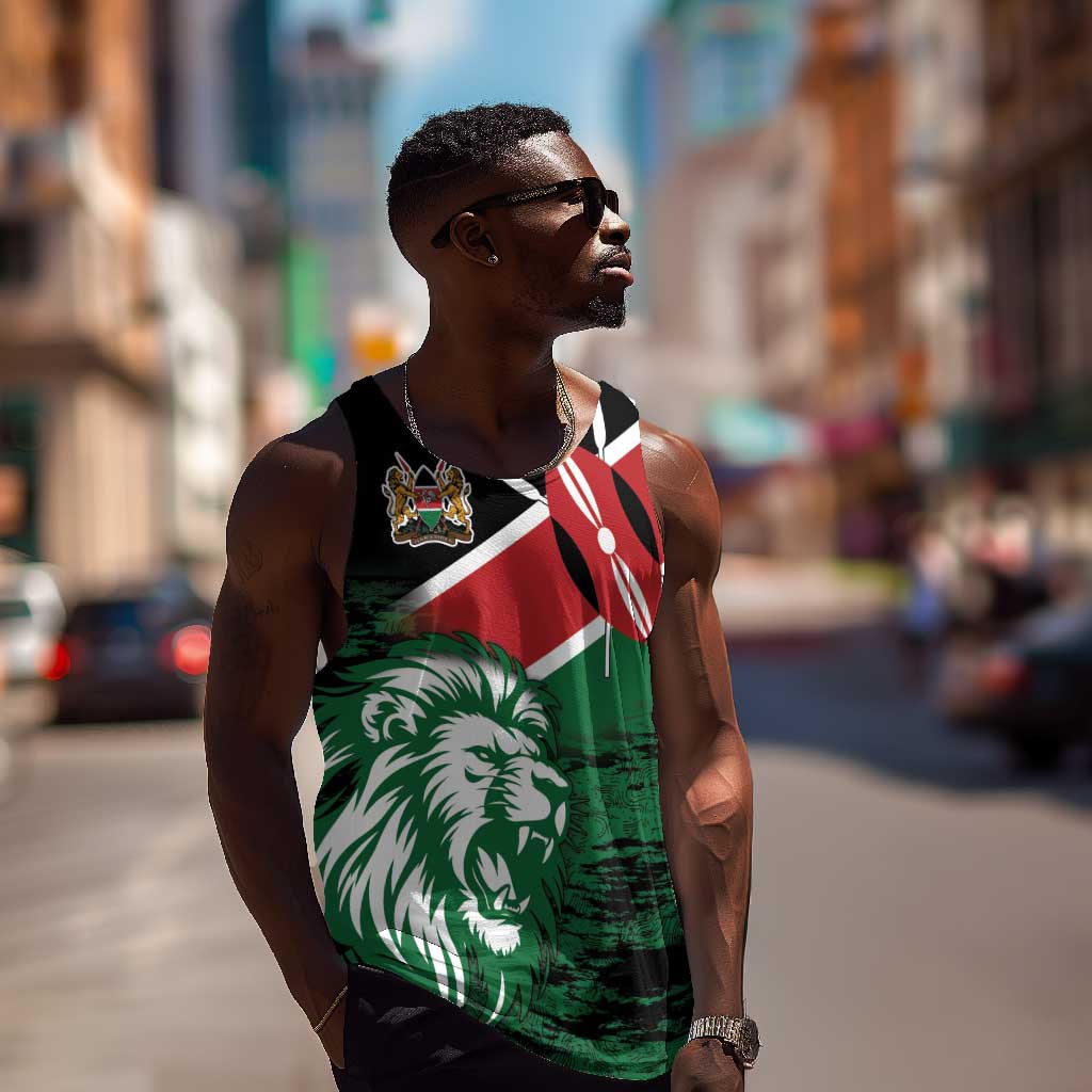 Afro Kenya Lion Head Men Tank Top Flag Style LT18