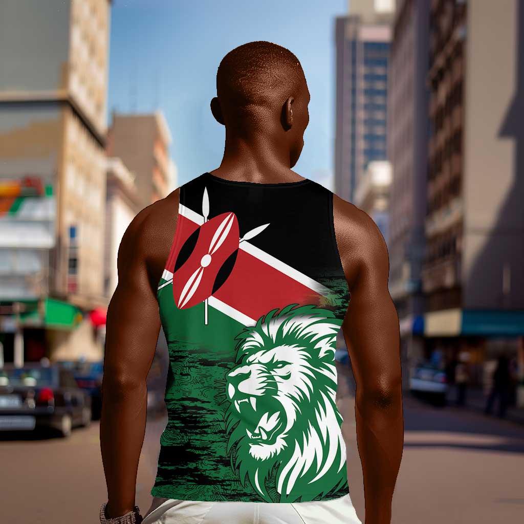 Afro Kenya Lion Head Men Tank Top Flag Style LT18