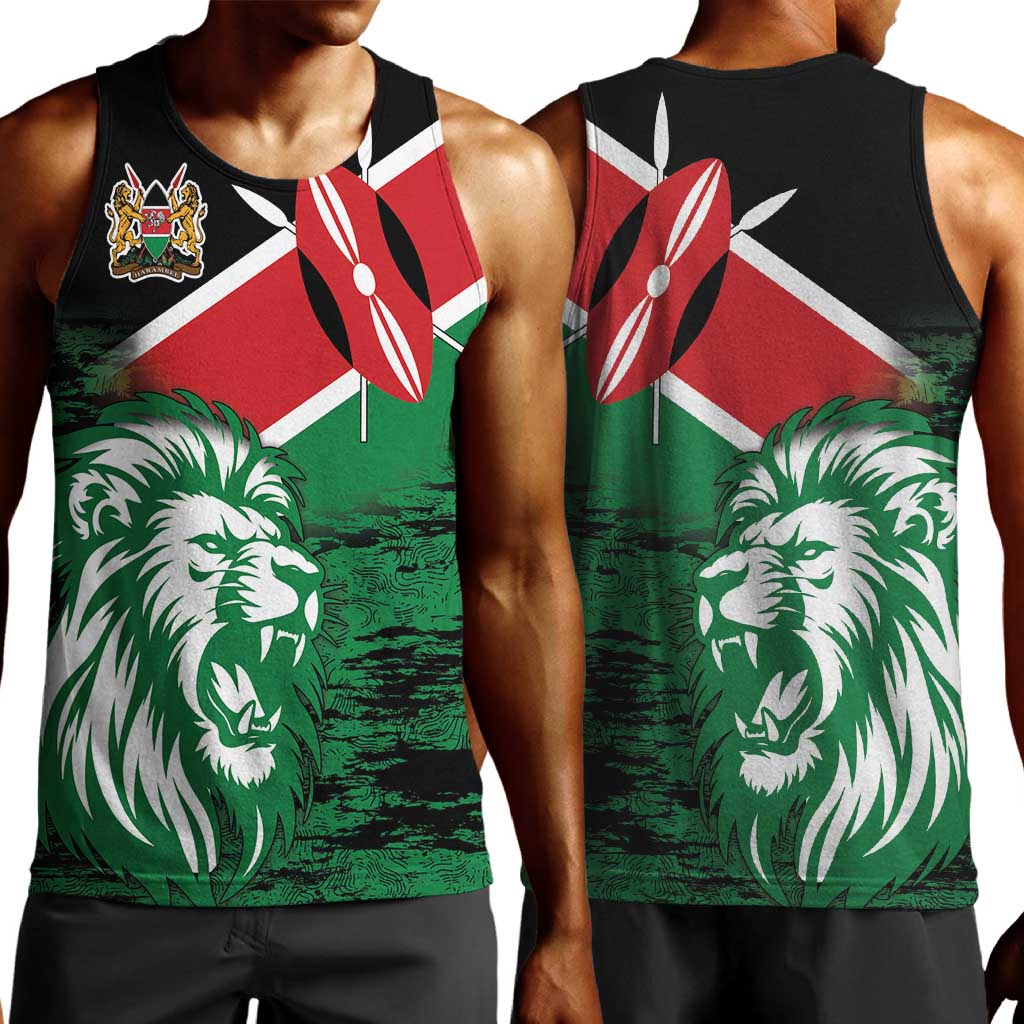 Afro Kenya Lion Head Men Tank Top Flag Style LT18