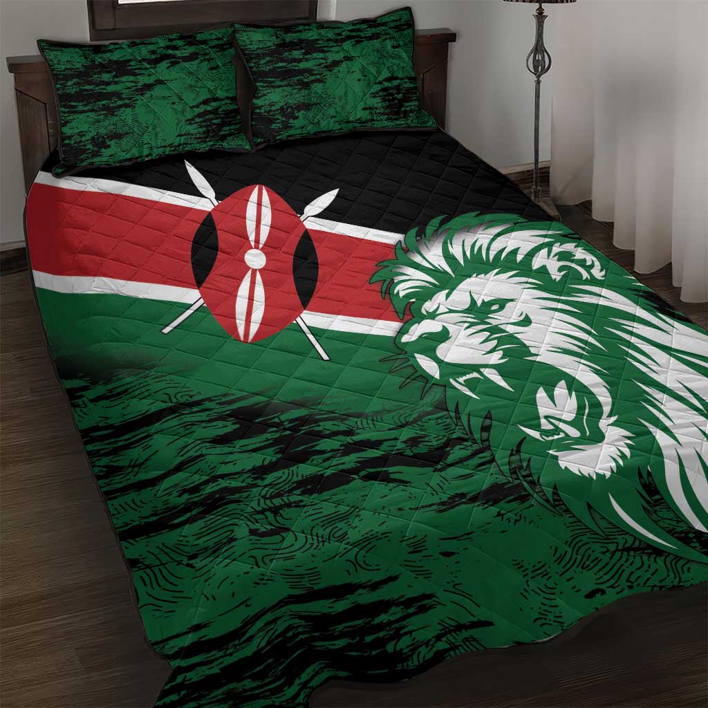 Afro Kenya Lion Head Quilt Bed Set Flag Style LT18