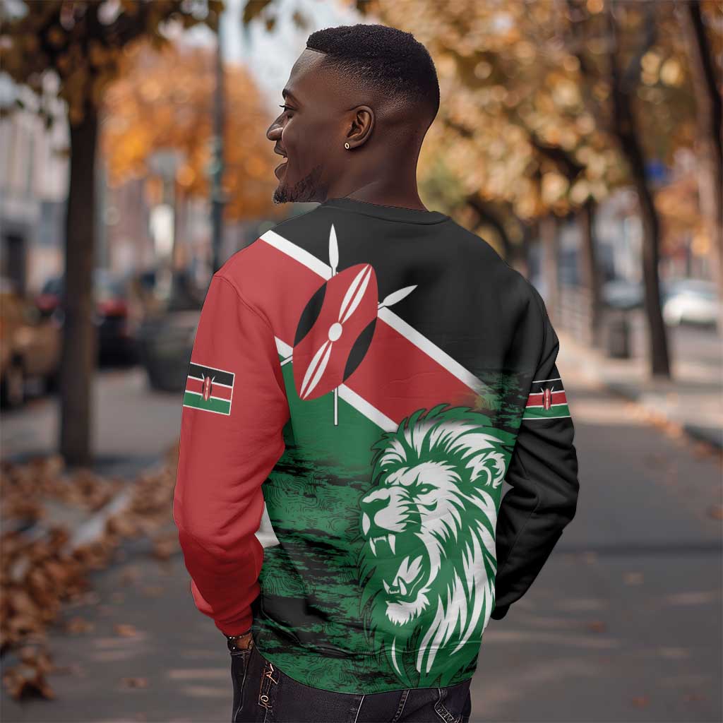 Afro Kenya Lion Head Sweatshirt Flag Style LT18