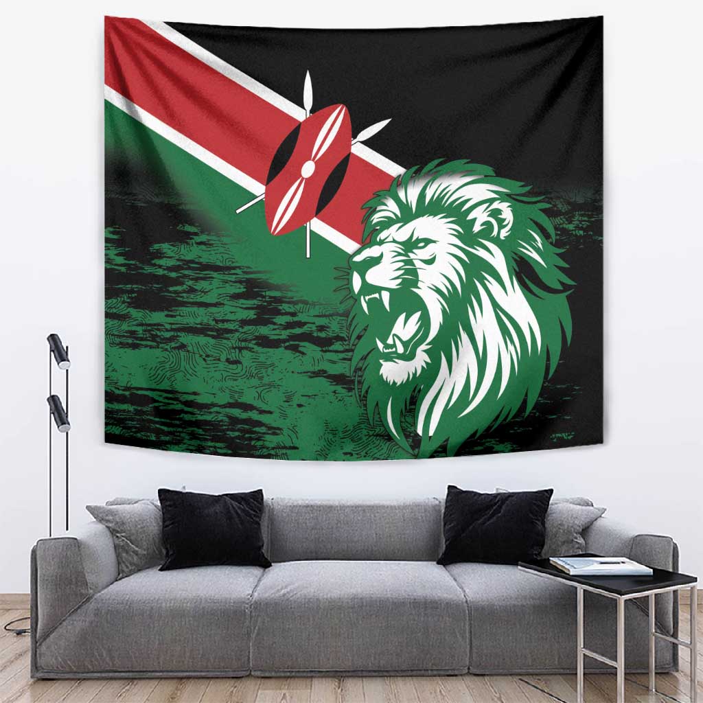 Afro Kenya Lion Head Tapestry Flag Style LT18
