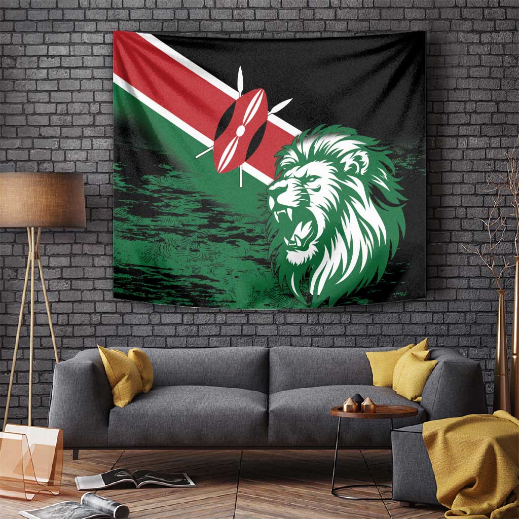 Afro Kenya Lion Head Tapestry Flag Style LT18