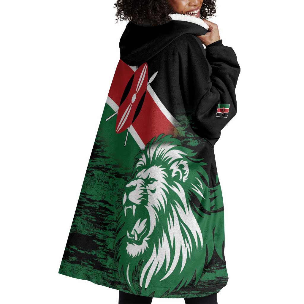 Afro Kenya Lion Head Wearable Blanket Hoodie Flag Style LT18