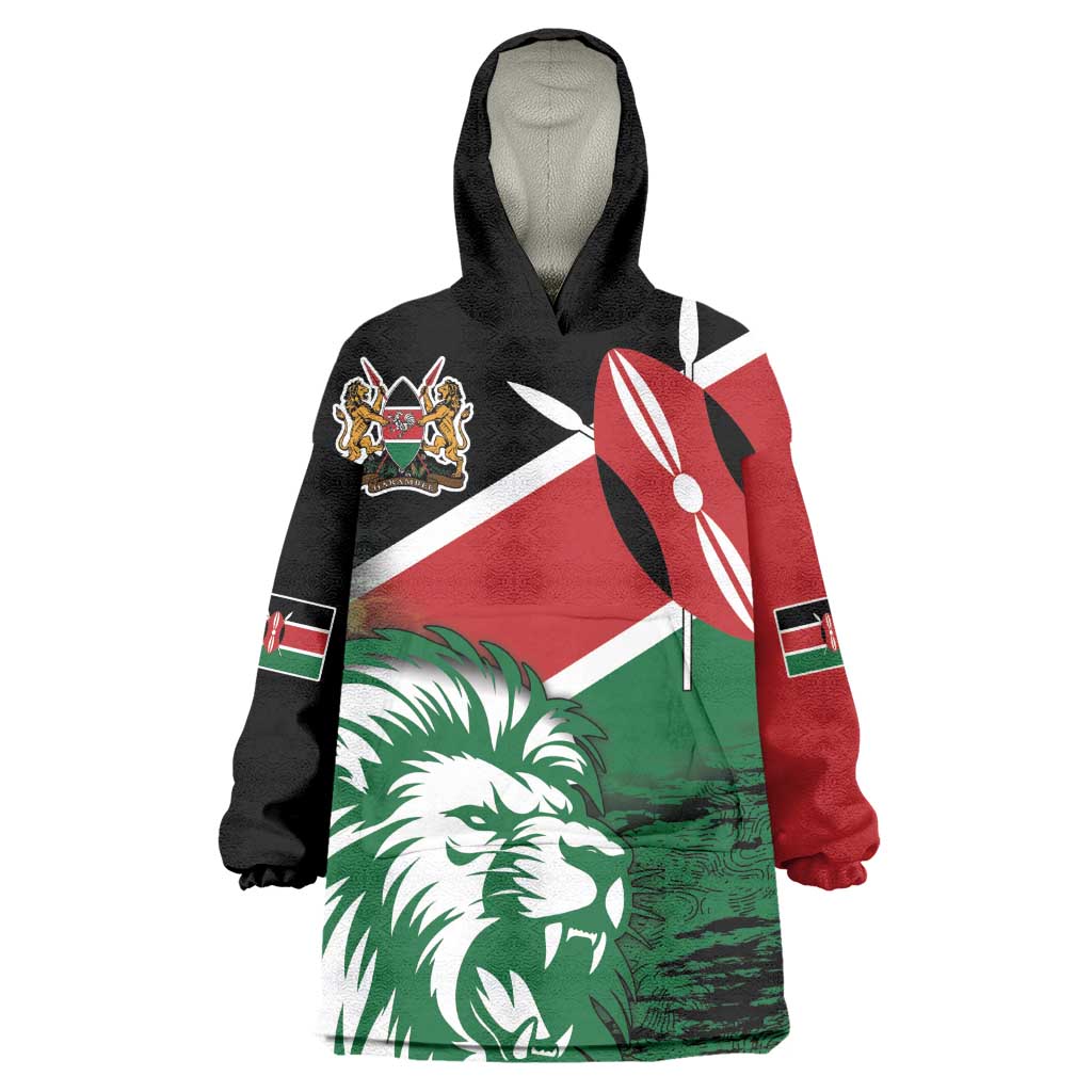Afro Kenya Lion Head Wearable Blanket Hoodie Flag Style LT18
