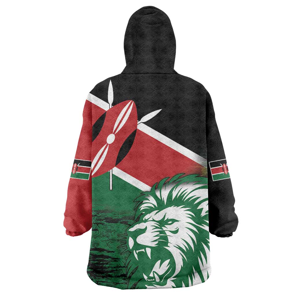 Afro Kenya Lion Head Wearable Blanket Hoodie Flag Style LT18