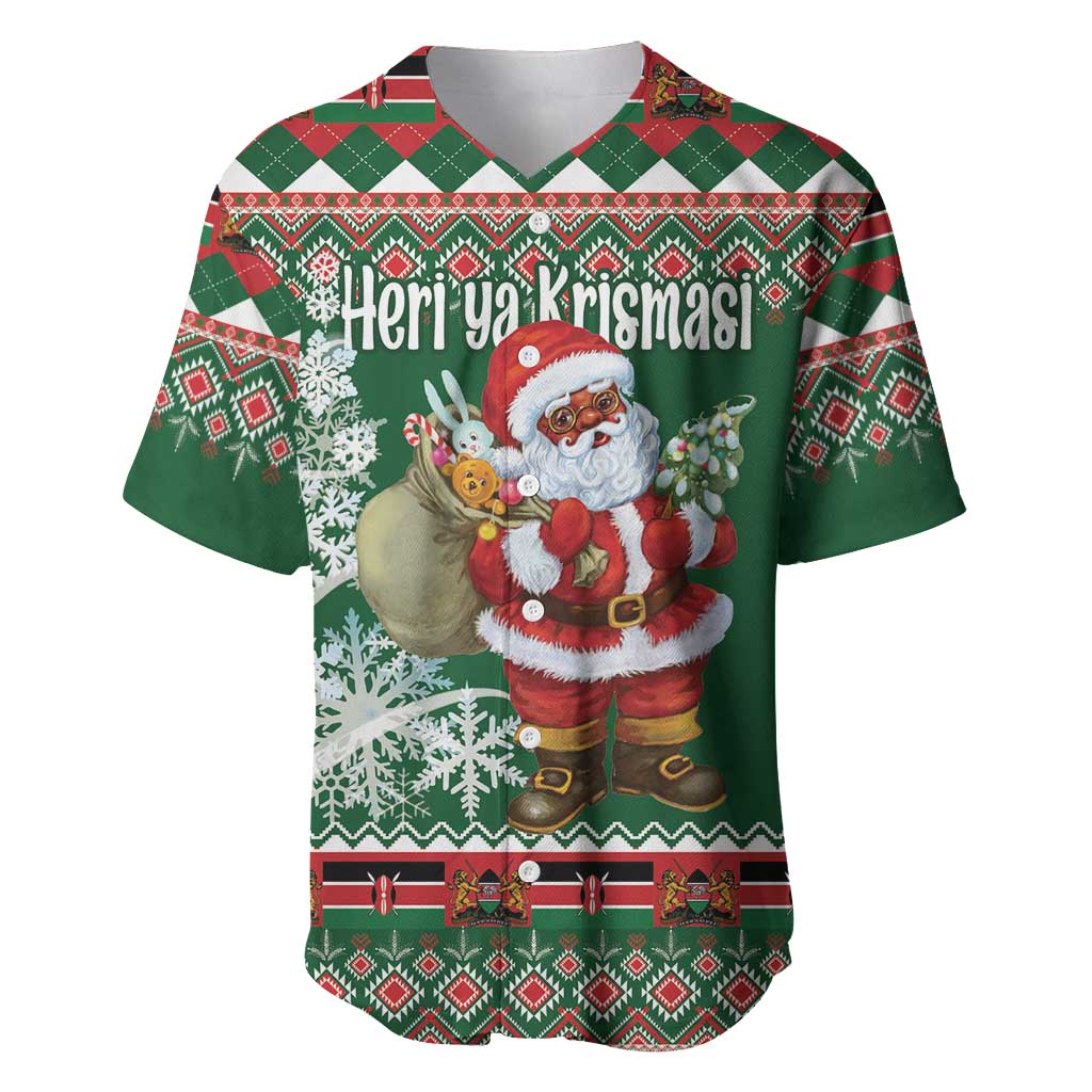 Personalized Afro Kenya Christmas Baseball Jersey African Santa -  Folk Pattern LT18