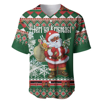 Personalized Afro Kenya Christmas Baseball Jersey African Santa -  Folk Pattern LT18