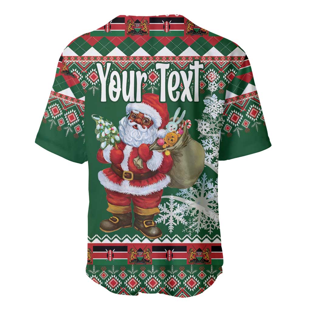 Personalized Afro Kenya Christmas Baseball Jersey African Santa -  Folk Pattern LT18