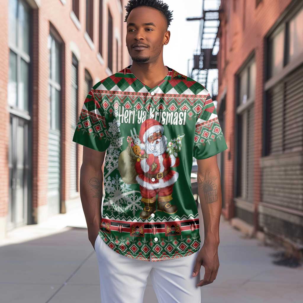 Personalized Afro Kenya Christmas Baseball Jersey African Santa -  Folk Pattern LT18