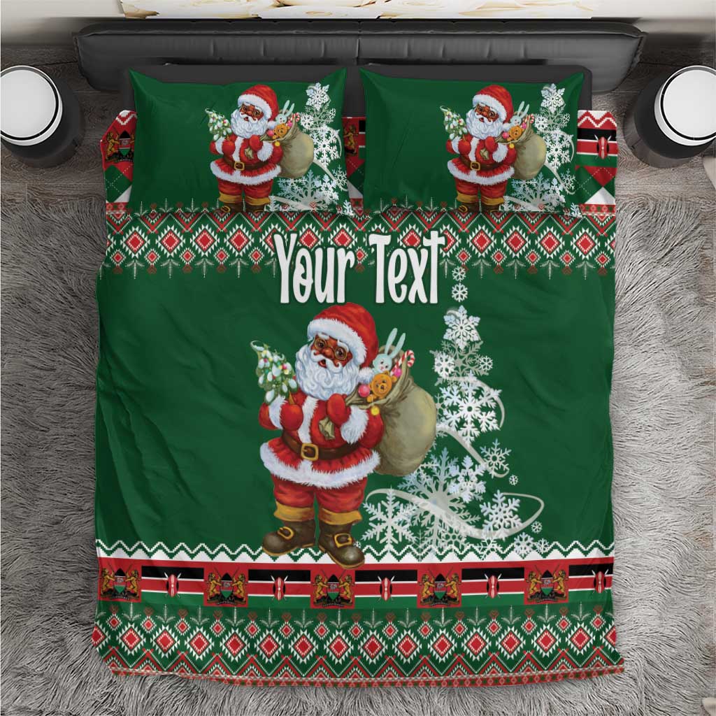 Personalized Afro Kenya Christmas Bedding Set African Santa -  Folk Pattern LT18