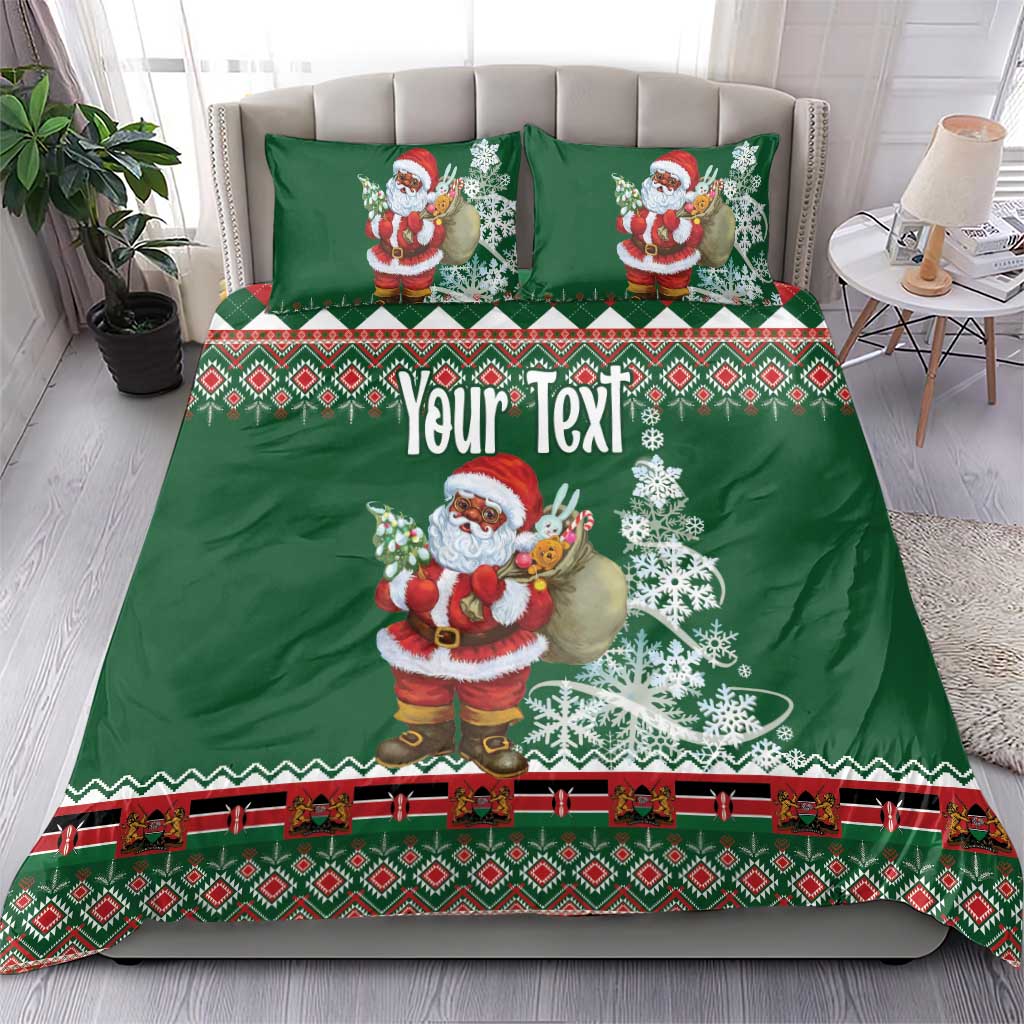 Personalized Afro Kenya Christmas Bedding Set African Santa -  Folk Pattern LT18