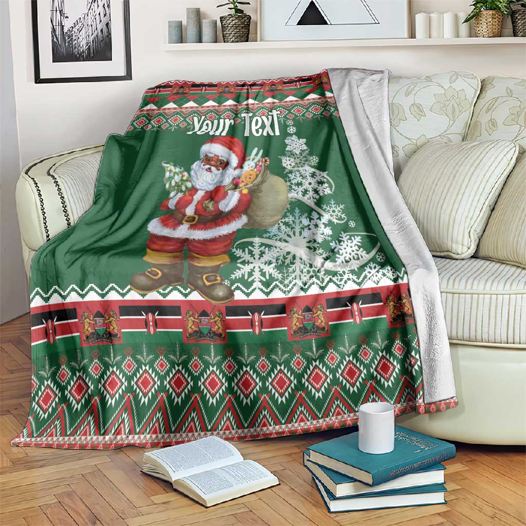 Personalized Afro Kenya Christmas Blanket African Santa -  Folk Pattern LT18