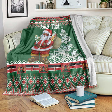 Personalized Afro Kenya Christmas Blanket African Santa -  Folk Pattern LT18
