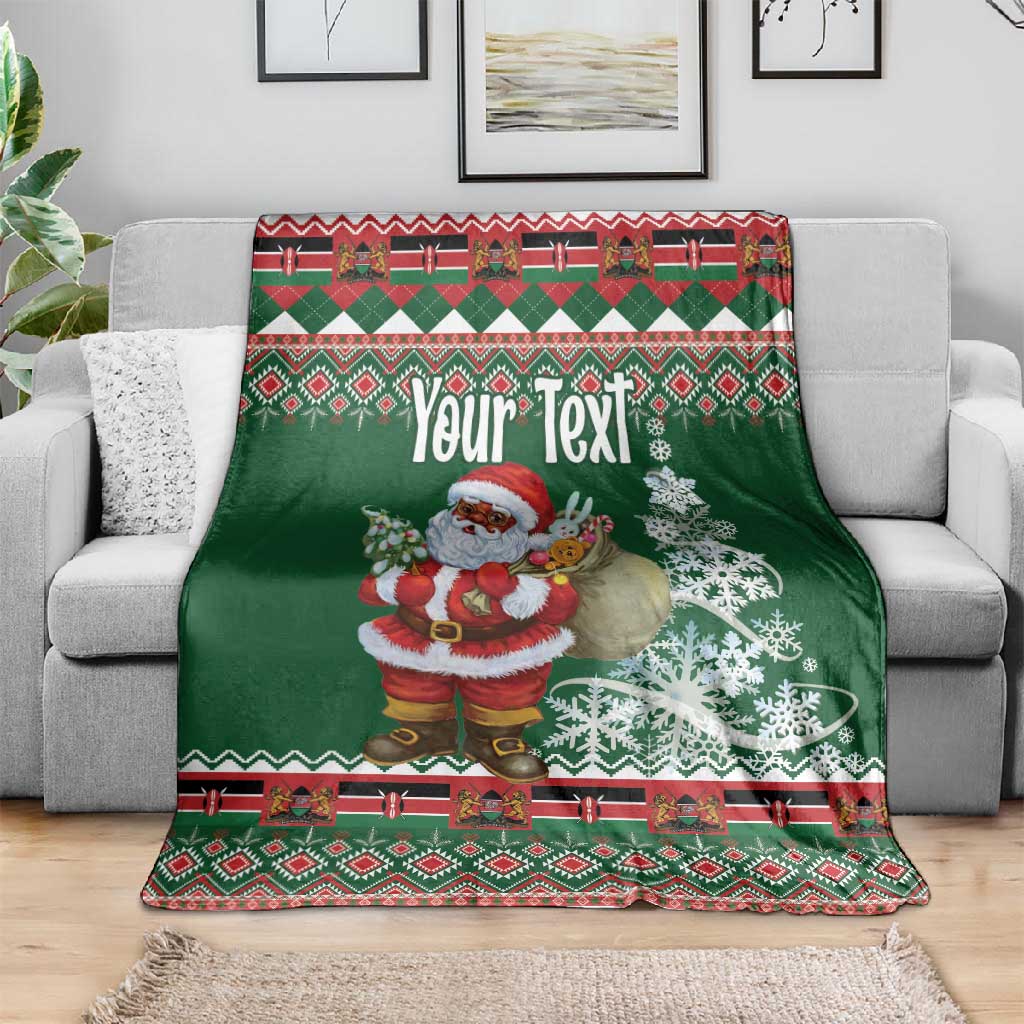 Personalized Afro Kenya Christmas Blanket African Santa -  Folk Pattern LT18