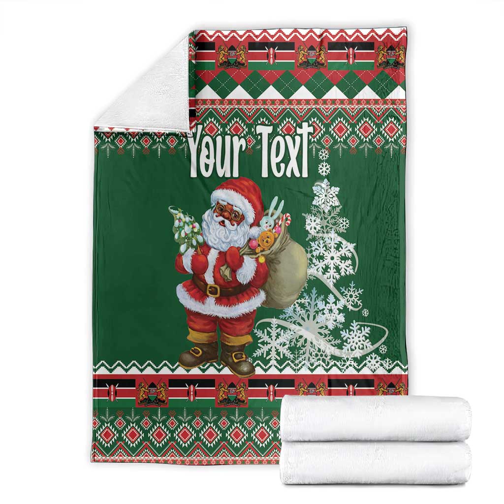 Personalized Afro Kenya Christmas Blanket African Santa -  Folk Pattern LT18