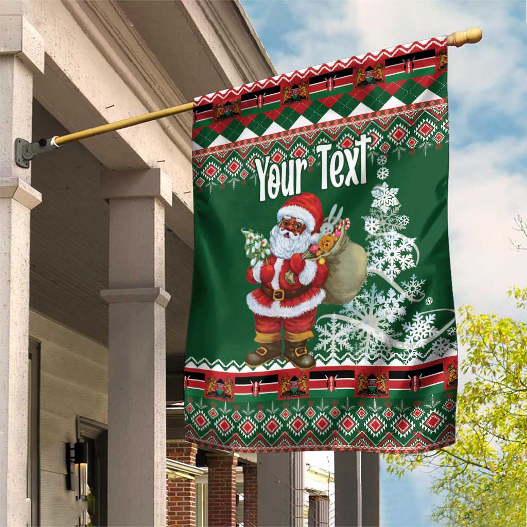 Personalized Afro Kenya Christmas Garden Flag African Santa -  Folk Pattern LT18