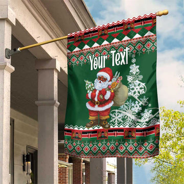 Personalized Afro Kenya Christmas Garden Flag African Santa -  Folk Pattern LT18