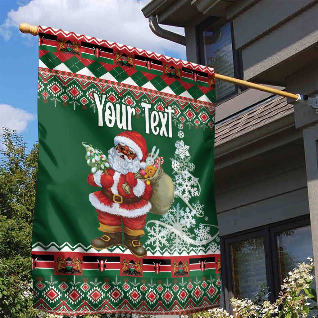 Personalized Afro Kenya Christmas Garden Flag African Santa -  Folk Pattern LT18