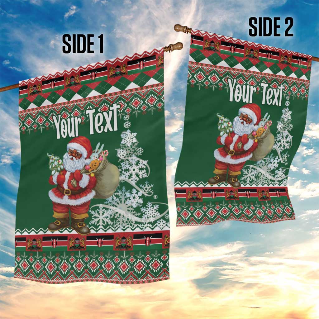 Personalized Afro Kenya Christmas Garden Flag African Santa -  Folk Pattern LT18