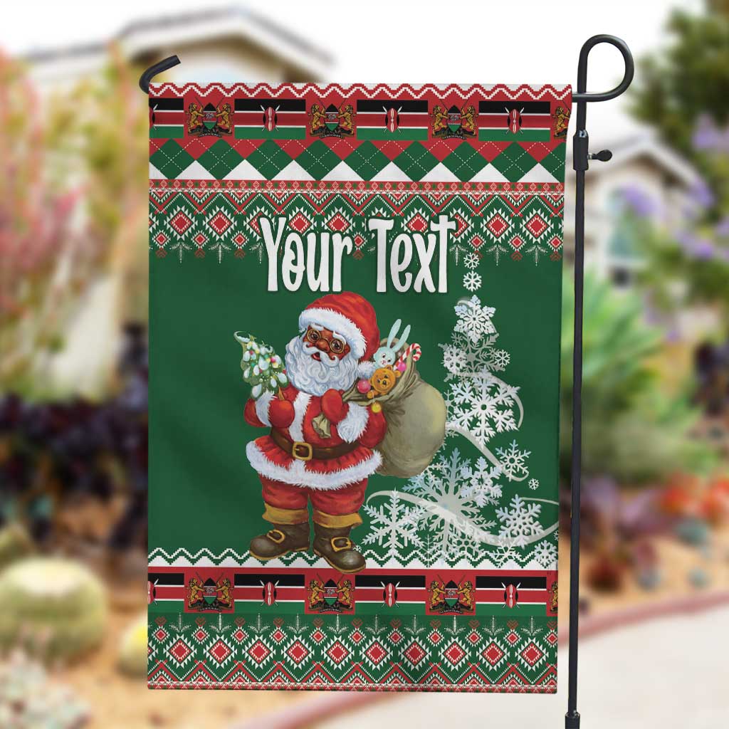 Personalized Afro Kenya Christmas Garden Flag African Santa -  Folk Pattern LT18
