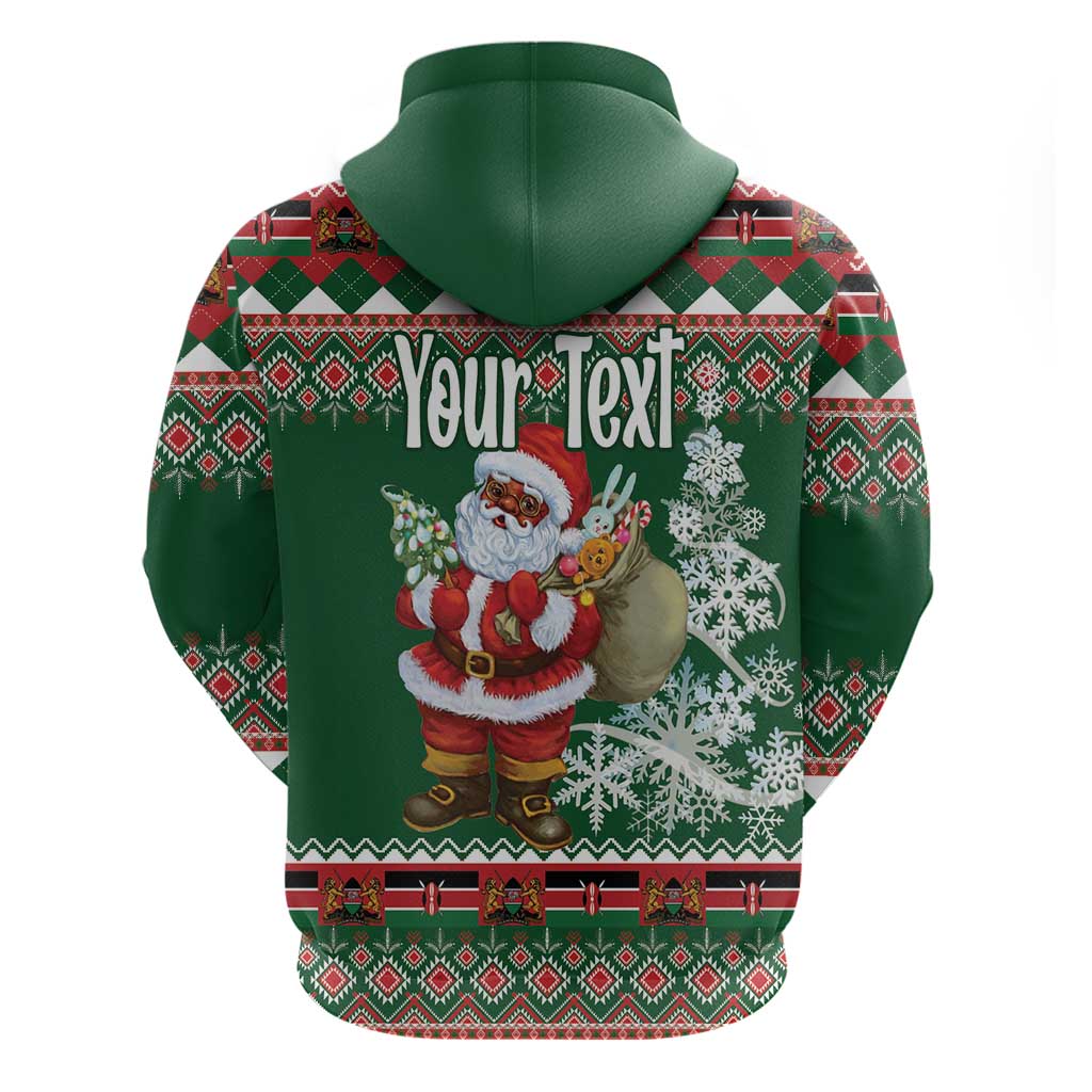 Personalized Kenya Christmas Hoodie African Santa Claus - Heri ya Krismasi LT18