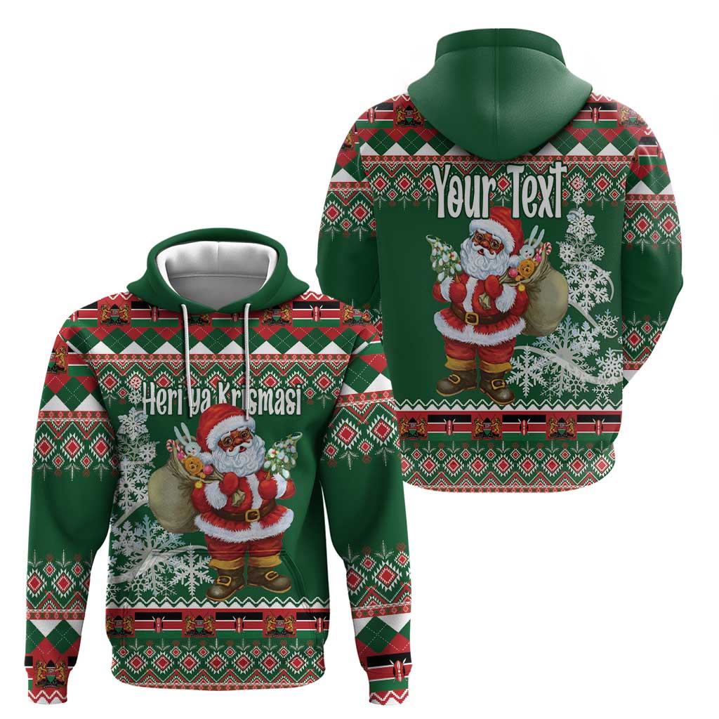 Personalized Kenya Christmas Hoodie African Santa Claus - Heri ya Krismasi LT18