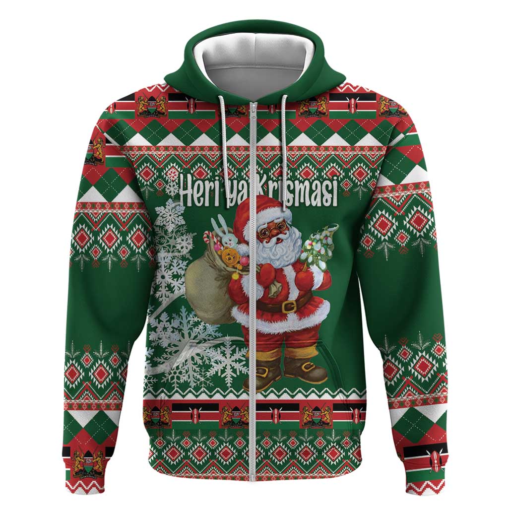 Personalized Kenya Christmas Hoodie African Santa Claus - Heri ya Krismasi LT18