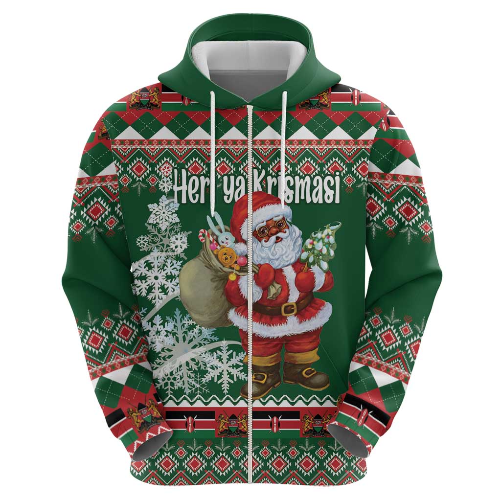 Personalized Kenya Christmas Hoodie African Santa Claus - Heri ya Krismasi LT18