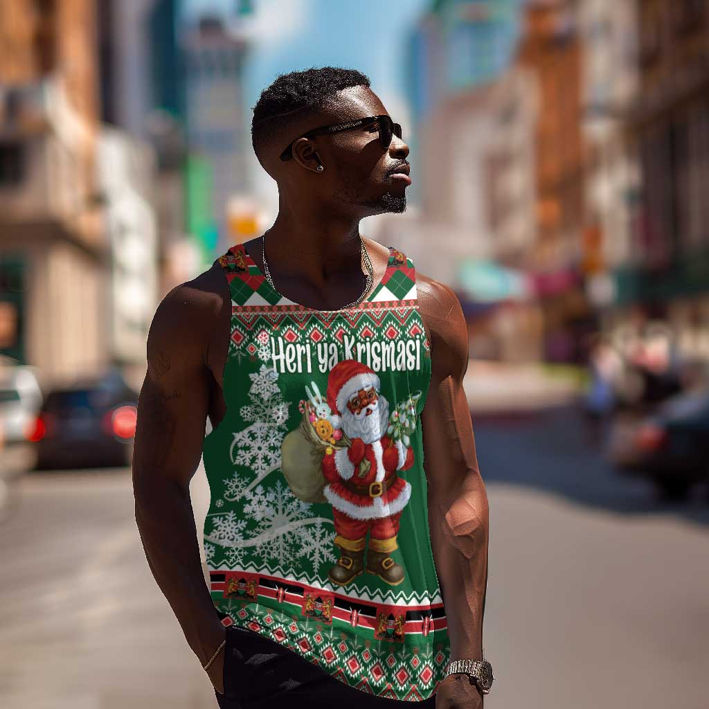 Personalized Afro Kenya Christmas Men Tank Top African Santa -  Folk Pattern LT18
