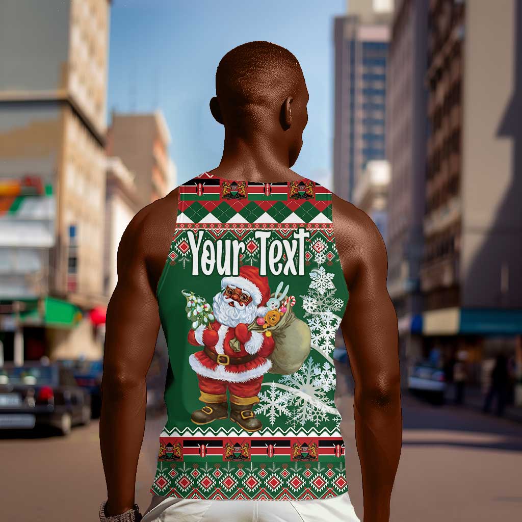 Personalized Afro Kenya Christmas Men Tank Top African Santa -  Folk Pattern LT18