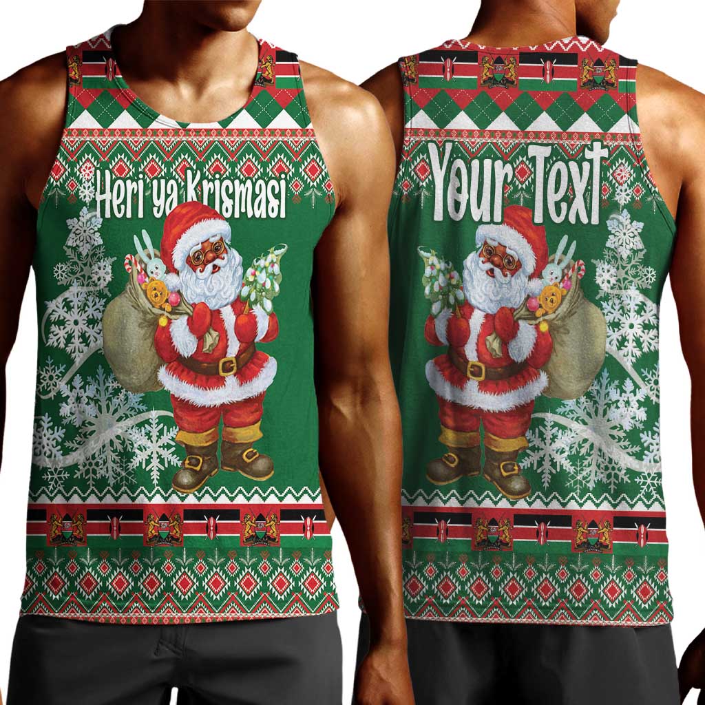 Personalized Afro Kenya Christmas Men Tank Top African Santa -  Folk Pattern LT18
