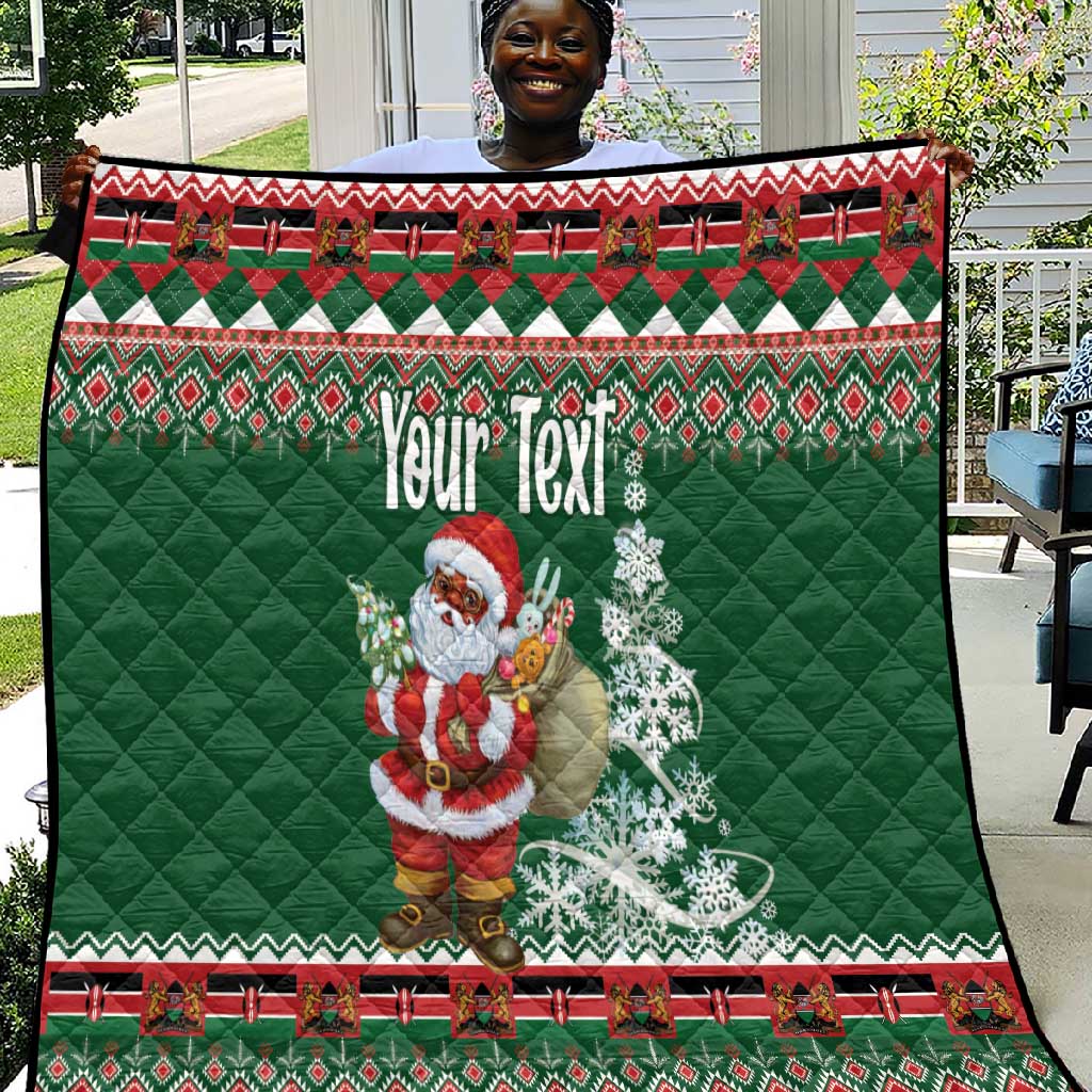 Personalized Afro Kenya Christmas Quilt African Santa -  Folk Pattern LT18