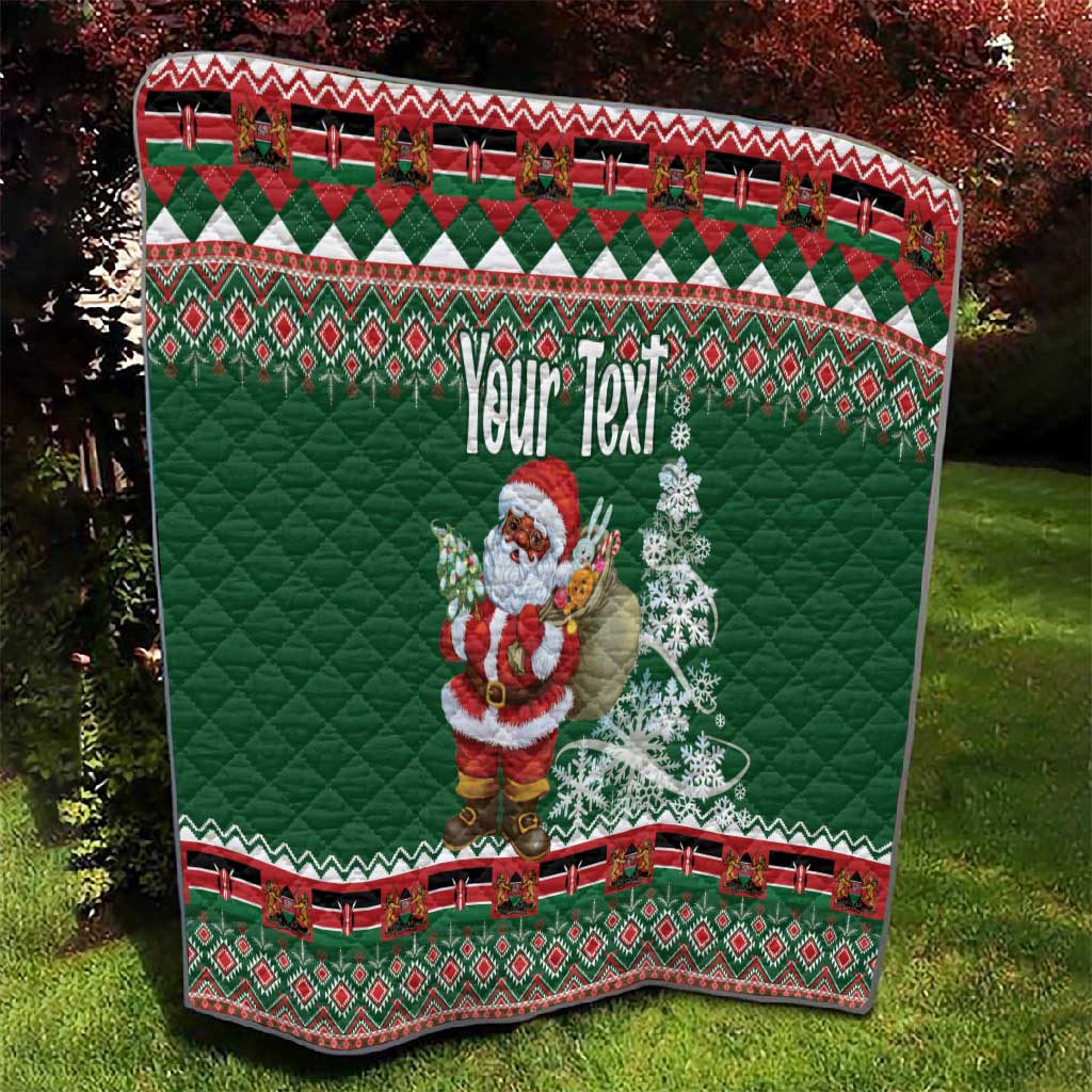 Personalized Afro Kenya Christmas Quilt African Santa -  Folk Pattern LT18
