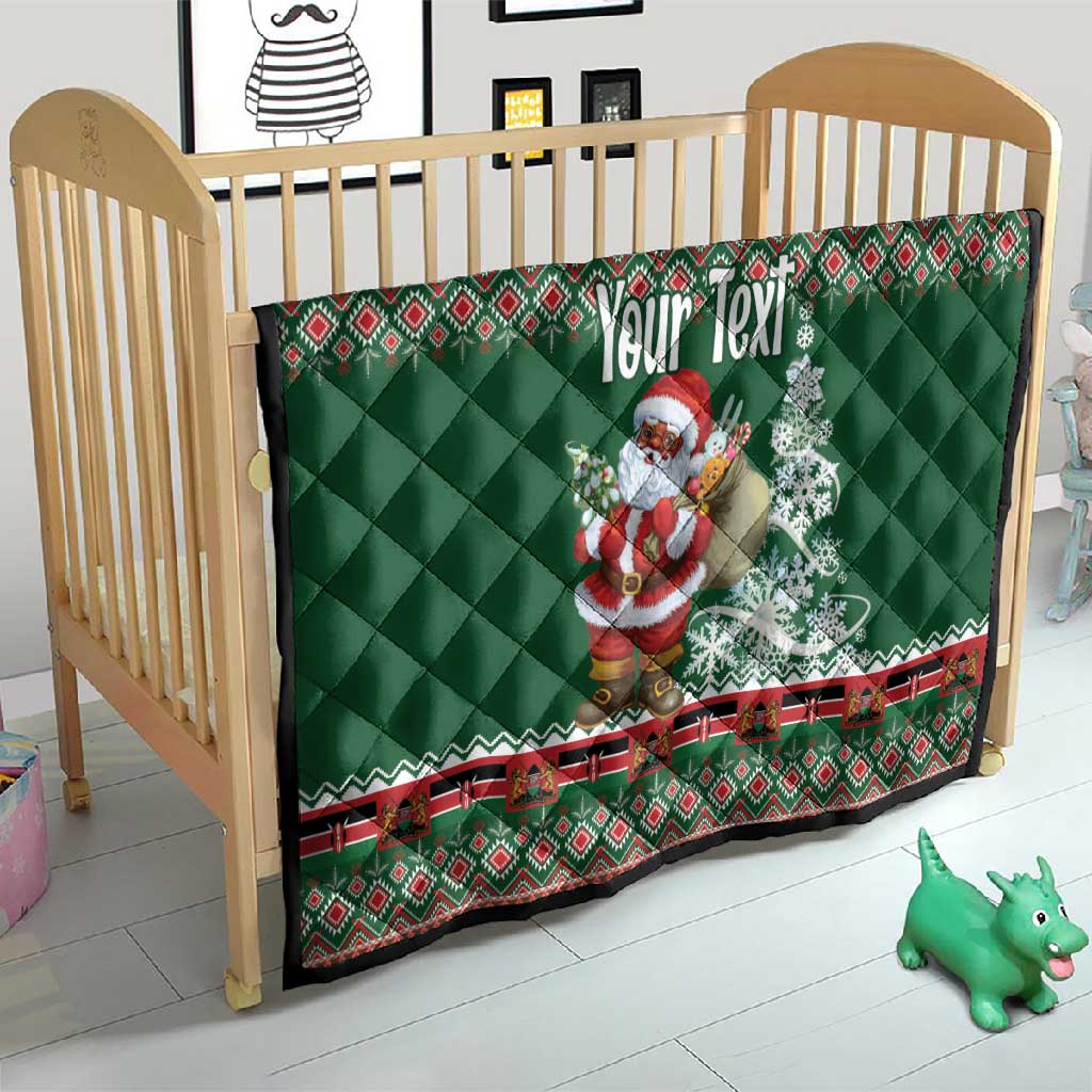 Personalized Afro Kenya Christmas Quilt African Santa -  Folk Pattern LT18