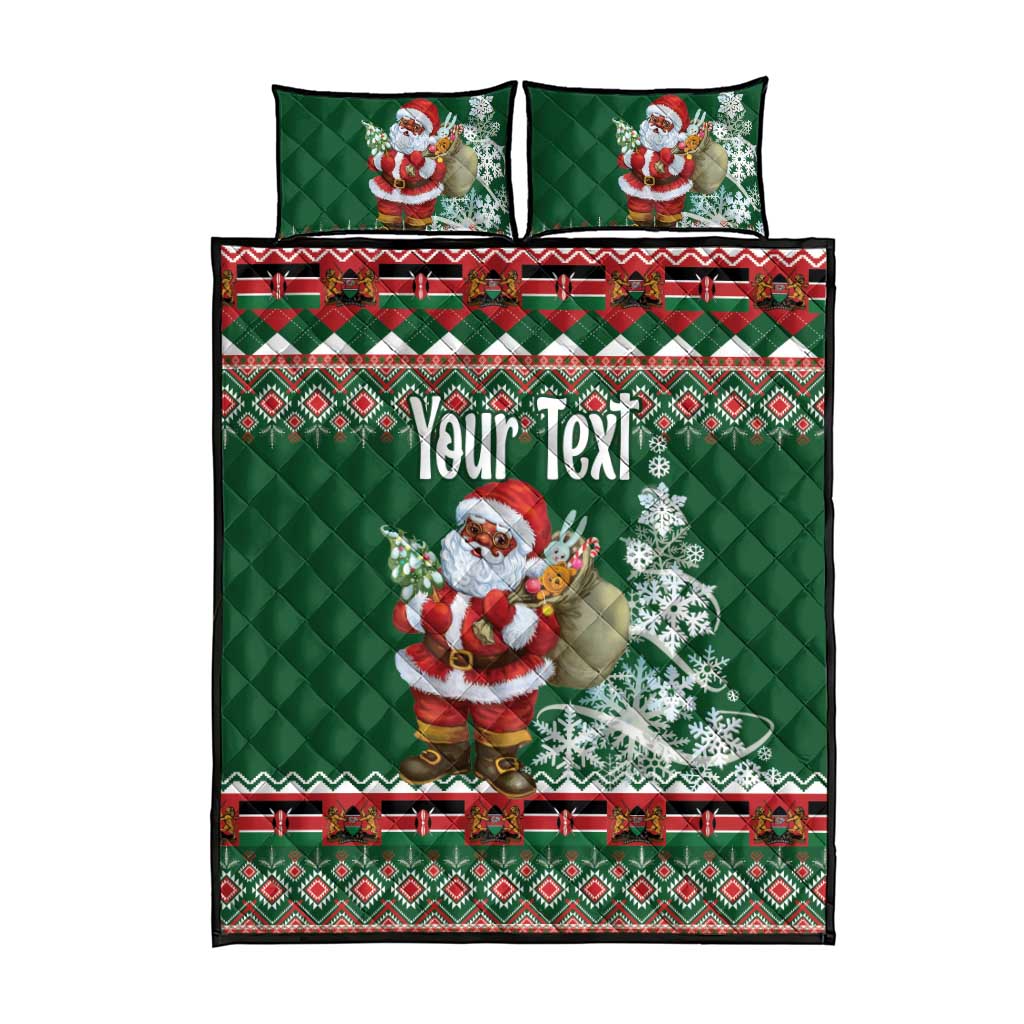 Personalized Afro Kenya Christmas Quilt Bed Set African Santa -  Folk Pattern LT18