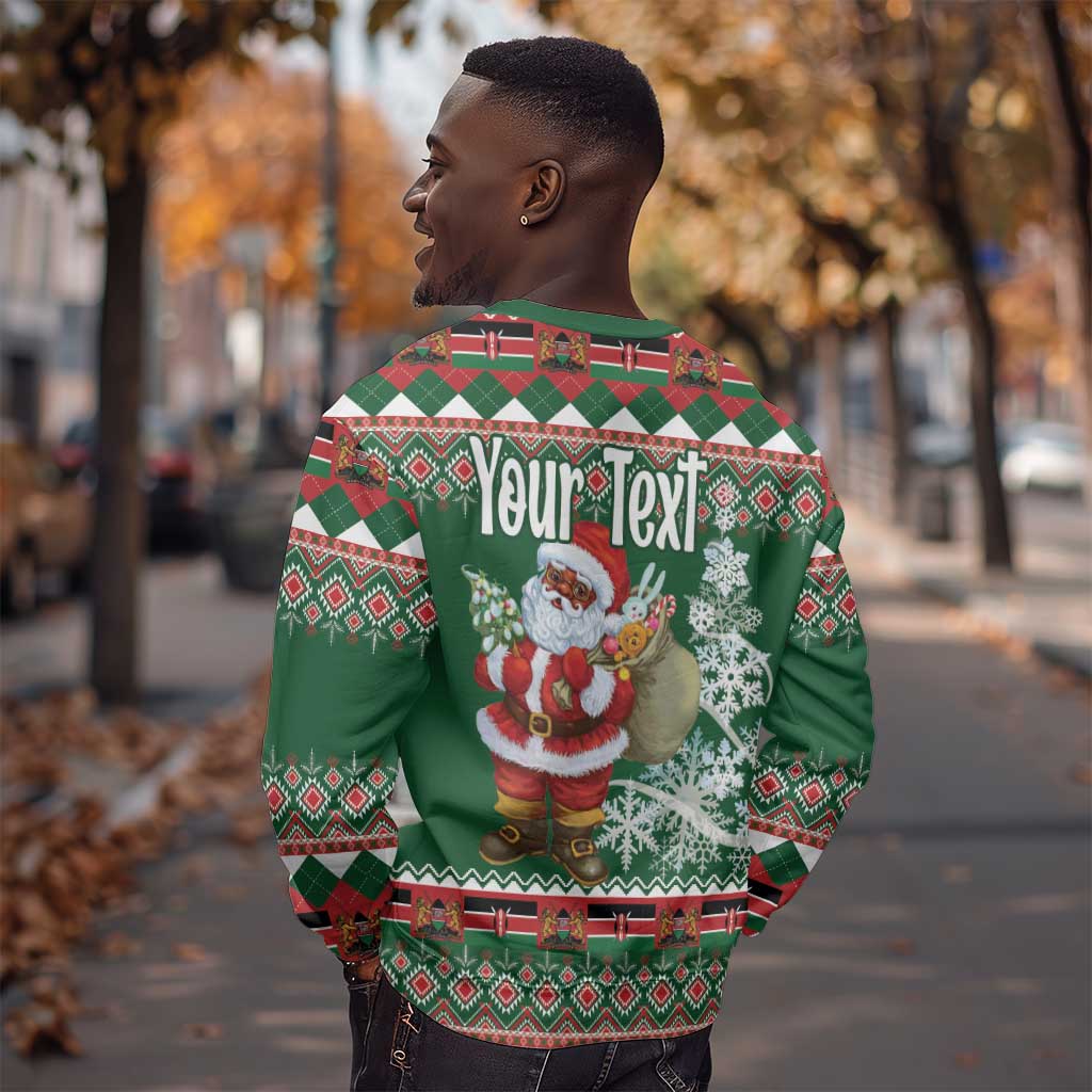 Personalized Afro Kenya Christmas Sweatshirt African Santa - Folk Pattern LT18